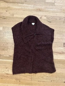 Holistia Alpaca Eggplant Asymmetric Vest XL - Picture 1 of 8