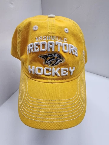 Nashville Predators Hockey Hat Yellow Mascot Sabretooth Reebok Center Ice Cover
