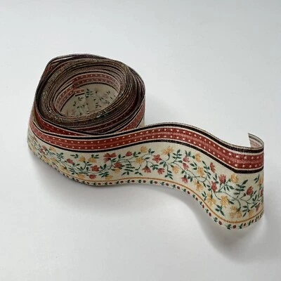 复古织物花卉新奇丝带边缘乡村小屋 8' & 3' 件 — 第 1/2 张图片