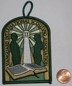BSA VANGUARD INTERNATIONAL LOS ÚLTIMOS DÍAS SANTOS LDS PARCHE MORMÓN BUCLE BORDE VERDE - Imagen 1 de 4
