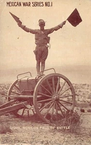 Postal: Signal Work on Battlefield, Guerra de México, publicada 1915, foto - Imagen 1 de 2