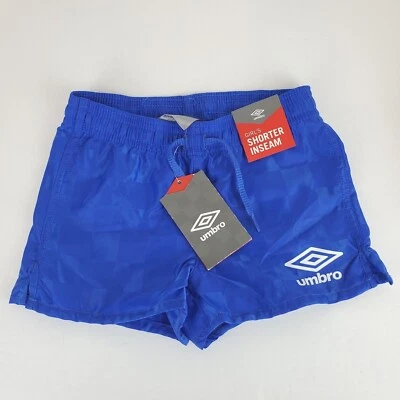 Pantalones Cortos de Fútbol Umbro Juveniles Nuevos con Etiquetas Azul Brillante a Cuadros Niñas Entrepierna Corta Talla XXX Pequeños Foto 1 de 4
