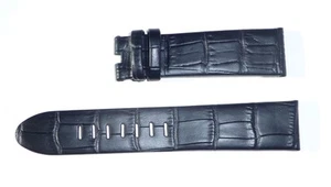 Cinturino in vera pelle stile coccodrillo 22 mm nero per Montblanc Timewalker - Foto 1 di 6