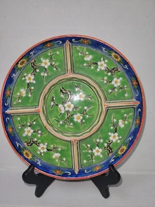 Vintage Porcelain Divided Serving Platter Dish Hand Painted Japan - Picture 1 of 6