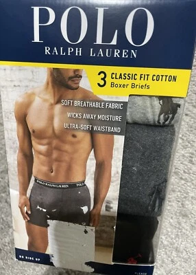 Paquete de 3 calzoncillos boxer Polo Ralph Lauren de algodón de ajuste clásico para hombre XL (40-42) Foto 1 de 4