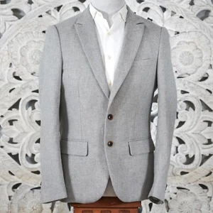 Blazer Scotch & Soda Gris Mezcla de Lana Para Hombre’s M Calce Ajustado 2 Botones Abrigo Deportivo - Imagen 1 de 18