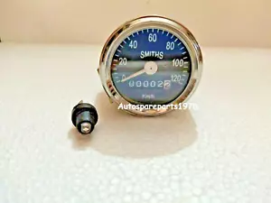 SMITHS REPLICA 0-120 KMH SPEEDO BLACK FACE BSA, ENFIELD, NORTON, TRIUMPH - Picture 1 of 3