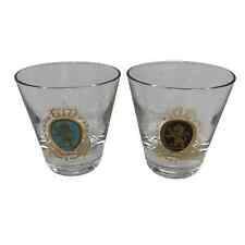 Belgium Royal Lion Gold Crest vintage shot glasses, set of two