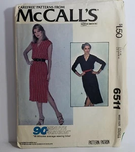 Vintage McCall's Sewing Pattern #6511 Misses 90 Minute Dress Size Small 10-12 - Picture 1 of 2