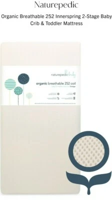 Colchón Naturepedic Orgánico Transpirable 2 Etapas Bebé Niño Cuna 252 Bobinas Nuevo Foto 1 de 4