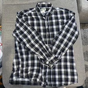 Vintage LL Bean Flanellhemd Langarm Knopfleiste kariert 100% Baumwolle Herren XL R - Bild 1 von 7
