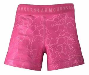 Under Armour Girls Printed Sonic Compression Shorts Small Pink 1312821-634