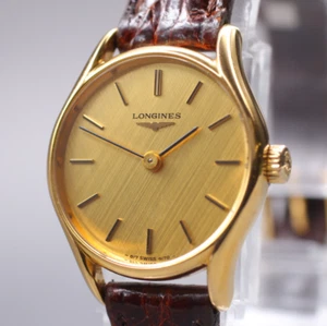 Vintage 1986 Near MINT Longines L817.4 4170 Gold Dial Manual Ladies Watch JAPAN - Picture 1 of 11