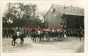 REAL PHOTOGRAPHIC POSTCARD ROYAL VISIT TO LEEDS UNIVERSITY, WEST YORKSHIRE, 1908 - Picture 1 of 2