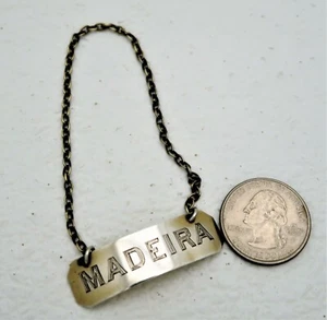 Silver Madeira Bottle Tag with Chain  - Picture 1 of 2