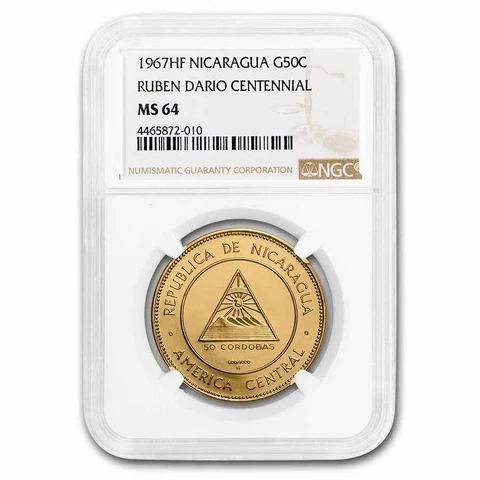 1967 Nicaragua Gold 50 Cordobas MS-64 NGC - SKU#264114 Cover