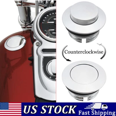 Vented Pop-up Tank Gas Cap Flush Fuel Filler For Harley Dyna Softail Custom - Изображение 1 из 4
