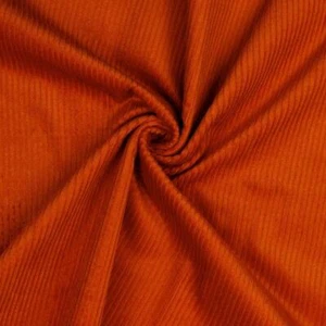 WASHED Jumbo Cord 4.5 Wale Cotton Velvet Fabric Material ORANGE - Picture 1 of 3