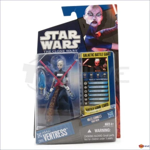 Star Wars Clone Wars 2010 Asajj Ventress CW15 includes Galactic Battle Card worn - Picture 1 of 3