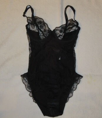 Vintage Dolores For Poirette Black Teddy Size 32 - Image 1 of 4