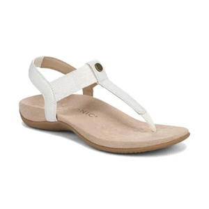 Vionic Brea White Leather Toe Post Slingback Sandal Women's sizes 5-11/NEW!!! - Picture 1 of 5