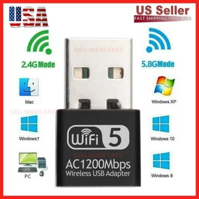 USB WiFi Wireless AC1200 Mbps Adapter Dongle USB 3.0 Network Card for PC Laptop - Image 1 of 4