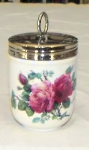 Roy Kirkham Egg Coddler rosa inglesa 4,1/2 pulgadas hueso China Inglaterra - Imagen 1 de 3