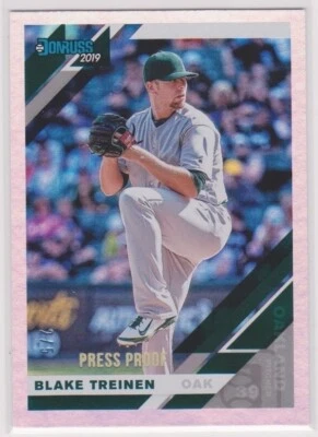 2019 Donruss Baseball BLAKE TREINEN Silver Press Proof Card # 77, Serial # 2/5 - Image 1 of 2