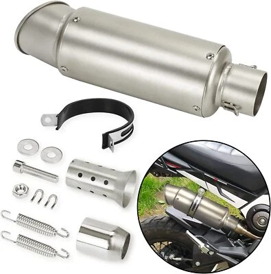 GP Racing 38-51mm Exhaust Muffler Tail Pipe For Honda Suzuki Yamaha Kawasaki BMW - Image 1 of 4