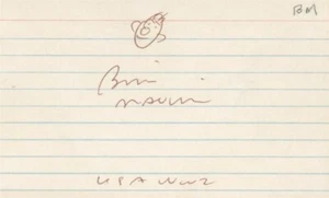 Bill Mauldin - signierte Karteikarte (2 Pulitzer Preise) - Bild 1 von 1