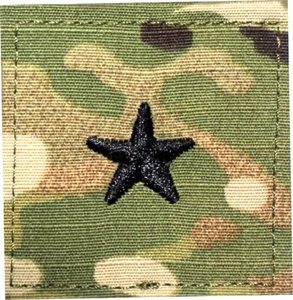 Army General MultiCam OCP Rank TAB 2" x 2" with Hook Back Fastener - Picture 1 of 2