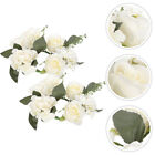 3 Stumpenkerzenringe Mit Künstlichen Rosen Für Hochzeit Und Ostern, Weiß-Ct