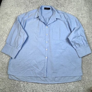 Camisa Pomander Place Tuckernuck Azul Oxford Adair Novio Mujer Grande - Imagen 1 de 6