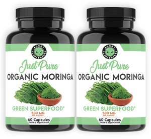 Moringa Oleifera Organic, Natural, bueno para el estomago 120 Count - 2 Pack - Picture 1 of 11