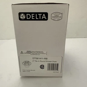 Delta DT061411-RB 4" azulejo en drenaje de ducha redondo - bronce veneciano - Imagen 1 de 5
