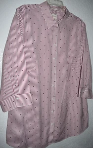 Chicos 3=XL Hemd bügelfrei geknöpft Stretch Baumwolle Streifen/Punkte 3/4 Slv Seitentaschen - Bild 1 von 21