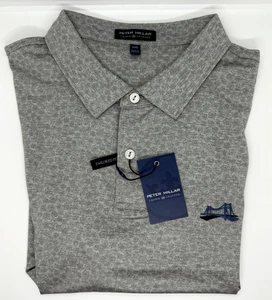 Peter Millar Crown Crafted Tailored Fit XXL 2XL geblümt grau Brücke Golf Polo - Bild 1 von 2