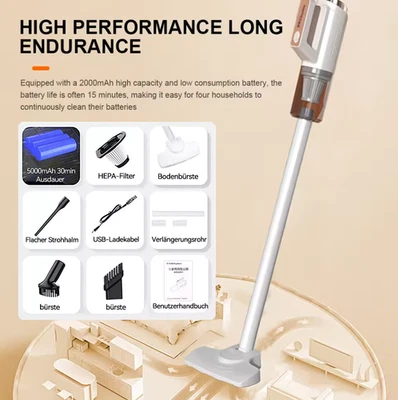 Akku Handstaubsauger 3 in 1 Akku Staubsauger Beutellos Kabellos Vakuum mit Kabel - Bild 1 von 4