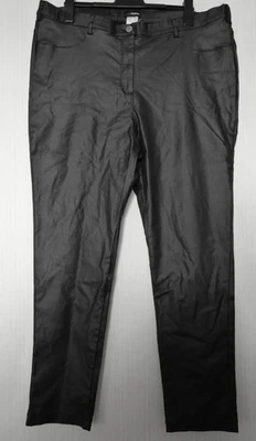 wie NEU! SHEEGO Viskosemix Stretch Lederoptik Hose Gr. 52 schwarz - Bild 1 von 2