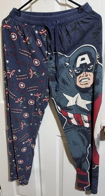 Pantalones de salón Marvel para hombre talla S azules Capitán América cintura elástica ligeros Foto 1 de 3