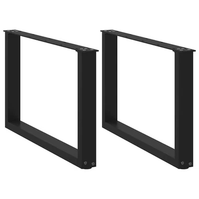 Couchtischbeine U-Form 2 Stk. Schwarz 70x(42-43) cm Stahl - Bild 1 von 4