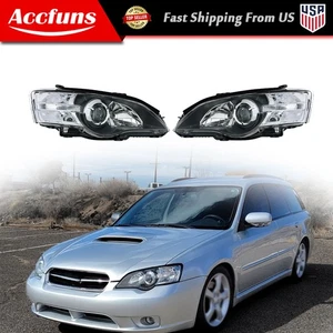 Black RH&LH Headlights Headlamps Set For Subaru Outback/Legacy 2005-2007 Clear - Picture 1 of 10