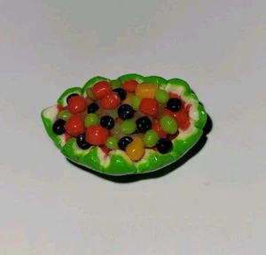 Dollhouse Watermelon Fruit Salad Bowl Serving Bowl Grapes - Picture 1 of 4