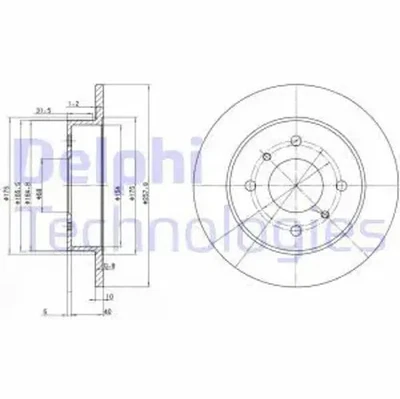 2x Disque de frein plein BG2633 DELPHI pour NISSAN PRIMERA PRIMERA Hatchback - Photo 1/4