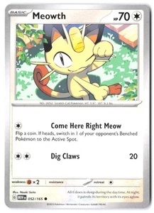 Meowth 052/165 SV: Scarlet & Violet 151 NM - Picture 1 of 2