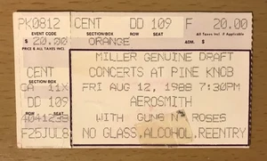 1988 AEROSMITH / GUNS N' ROSES APPETITE TOUR DETROIT CONCERT TICKET STUB 109 - Picture 1 of 2