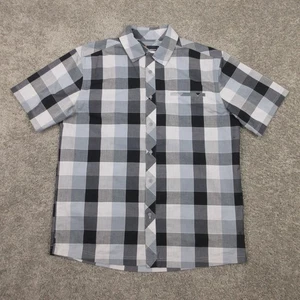 Smartwool Shirt Mens Large Gray Plaid Merino Organic Cotton Button Up Outdoor - Picture 1 of 10
