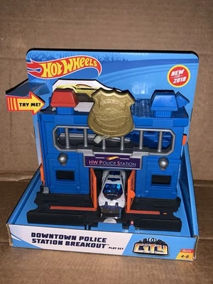 2017 Hot Wheels Downtown Police Station Breakout Toy New - Image 1 of 4