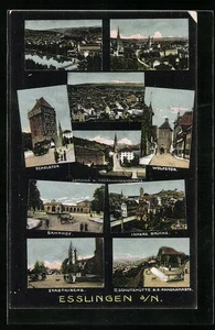 AK Esslingen a. N., Schutzhütte a. d. Panoramastrasse, Seminar u. Präparandensc - Picture 1 of 2