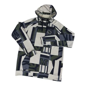 Nike Dri-FIT Pullover Football Hoodie Men’s M Logo AOP Sweatshirt Y2K Cotton - Picture 1 of 16